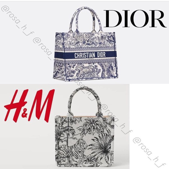 LAST 1️⃣—NWT H&M Big Tote Dior Style Bag - Picture 5 of 16